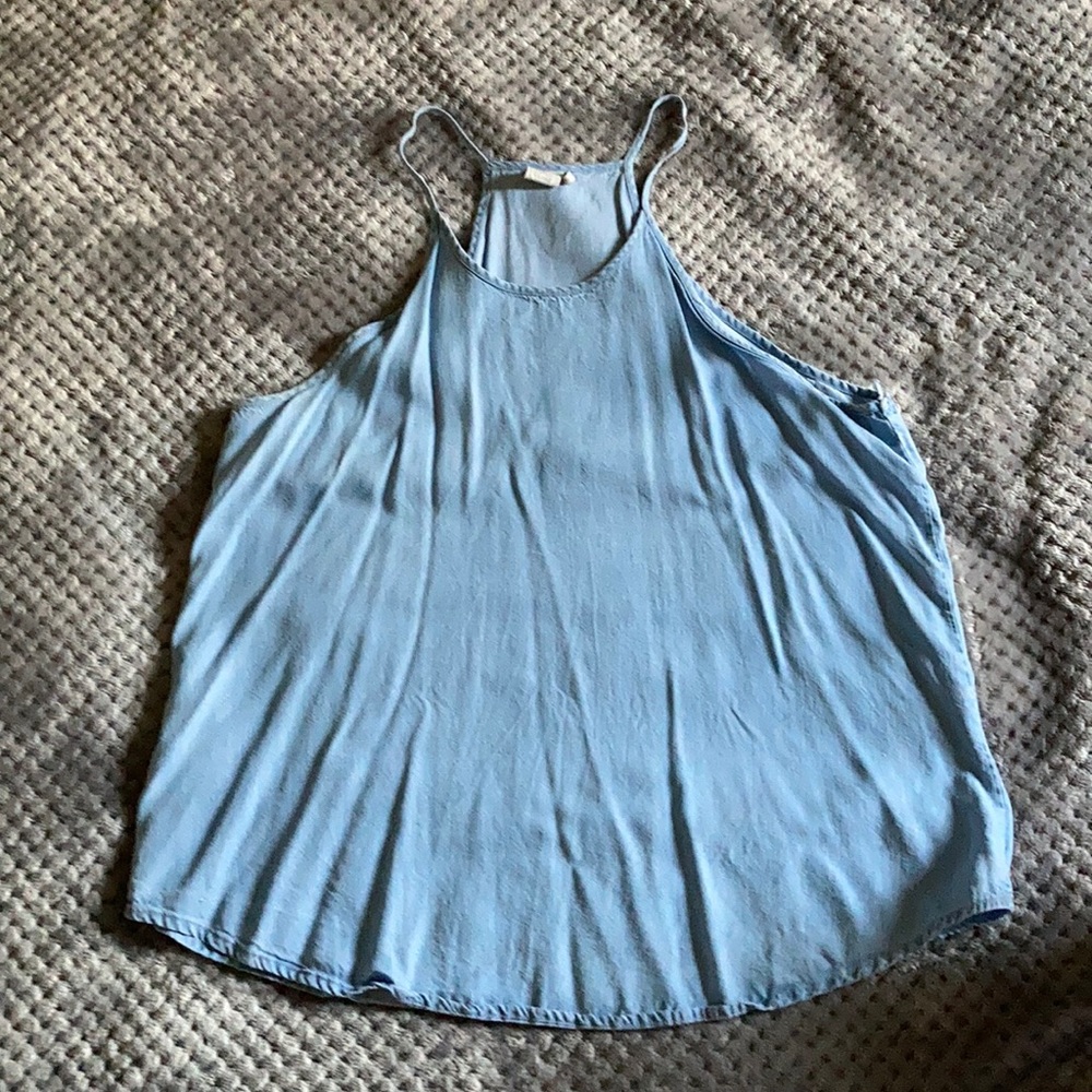 Light blue Jean halter top.